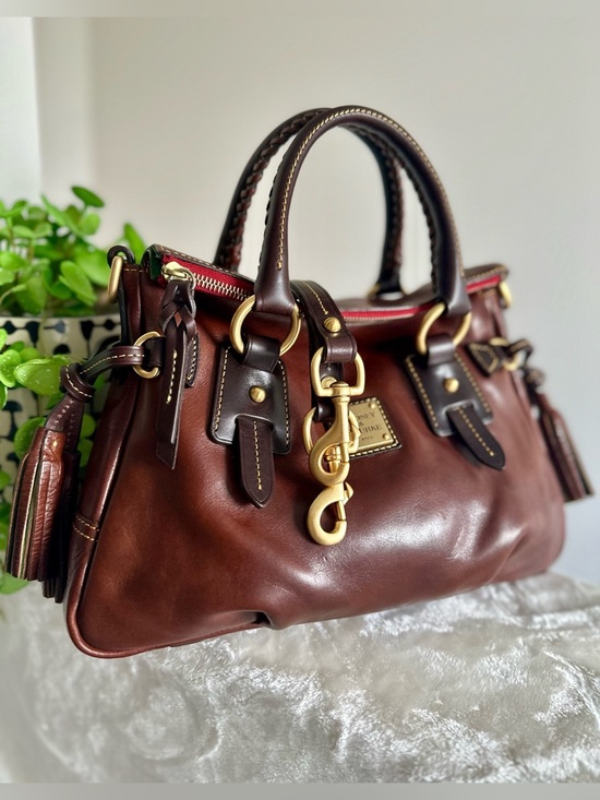 Dooney & Bourke Handbags - Dooney & Bourke Toledo Florentine Vintage Stanwich Satchel in Chestnut